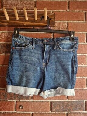 EV1 blue denim shorts